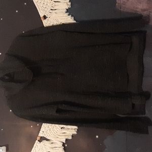 EUC American Eagle two tone charcoal small hoodie sweatshirt cowl neck